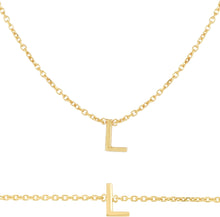 Load image into Gallery viewer, 14k Yellow Gold 0.2&quot; Mini Alphabet Letter A - Z Initial Charm Pendant with Extendable Adjustable Chain Necklace &amp; Bracelet Set
