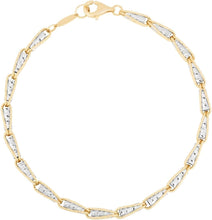 Load image into Gallery viewer, 14k Two-Tone Gold 3.2mm Diamond Cut Twisted Link Bracelet, 7.5 Inch
