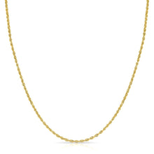 Load image into Gallery viewer, 14k Yellow Gold or White Gold 0.85mm Double Extendable Solid Classic Rope Chain Adjustable Necklace, 16&quot; - 17&quot; - 18 Inch
