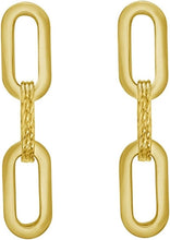 Load image into Gallery viewer, 14k Yellow Gold 31.2mm x 6.5mm Paperclip Textured Link Earrings
