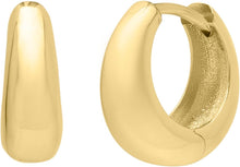Load image into Gallery viewer, 14k Yellow Gold 13.5mm High Polish Tapered Huggie Hoop Earrings
