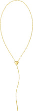 Load image into Gallery viewer, 14k Yellow Gold 10.5mm Heart Lariat Charm Adjustable Draw String Clasp Chain Necklace, 20 Inch
