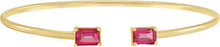 Load image into Gallery viewer, Italian 14k Yellow Gold 4mm Natural Garnet Gemstone Candy Bangle Charm Bracelet
