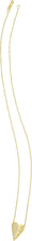 Load image into Gallery viewer, Italian .05cttw Diamond 14k Yellow Gold Elongated Heart Charm Pendant Adjustable Chain Necklace, 16 Inch-18"
