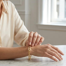 Load image into Gallery viewer, 14k Yellow Gold 7.4mm Paperclip Mariner Alternating Link Bracelet, 7.25 Inch
