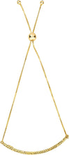 Load image into Gallery viewer, 14k Yellow Gold Diamond Cut Bar Adjustable Box Link Friendship Bolo Bracelet Extendable 9.25 Inch
