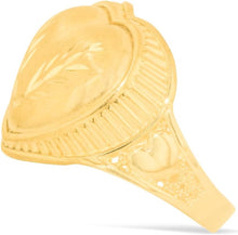 Load image into Gallery viewer, 10k Yellow Gold 18mm Domed Heart with Leaf Design Ring, Sizes 4-12
