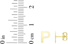 Load image into Gallery viewer, 14k Yellow Gold 6.5mm High Polish Initial-P Stud Earrings
