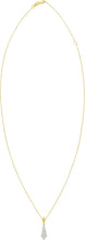 Load image into Gallery viewer, .16cttw Diamond 14k Yellow Gold 20mm Necktie Charm Pendant Adjustable Chain Necklace, 16 Inch-18"
