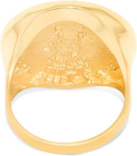 Load image into Gallery viewer, 10k Yellow Gold 24mm St. Lazarus Pray For Us Catholic Saint Religious Medallion Men&#39;s Ring, Sizes 5-13
