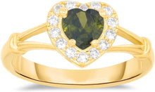 Load image into Gallery viewer, 10k Yellow Gold 9mm Birthstone Gemstone Heart CZ Ring, Size 4-10

