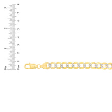 Load image into Gallery viewer, 10k Yellow Gold and White Gold 9.2mm Lite Two-Tone Curb Cuban Chain Necklace
