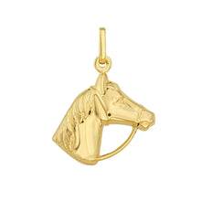 Load image into Gallery viewer, 14k Yellow Gold 18.5mm Polished Horse Head with Optional Chain Pendant Charm
