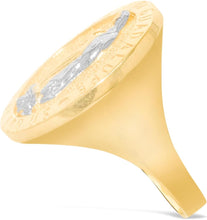 Load image into Gallery viewer, 10k Yellow Gold 24mm Our Lady Of Guadalupe Virgin Mother Mary Pray For Us Catholic Saint Religious Medallion Men&#39;s Ring, Sizes 5 - 13
