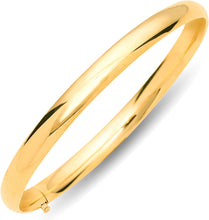 Load image into Gallery viewer, 14k Yellow Gold or White Gold 6mm Polished Bangle Bracelet
