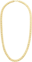 Load image into Gallery viewer, 10k Yellow Gold 6.2mm Solid Textured Openwork Square Link Chain Necklace 18 Inch
