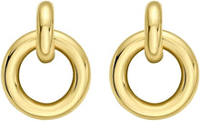 Load image into Gallery viewer, 14k Yellow Gold 31.4mm x 23.8mm Round Circle Linked Hoop Earrings
