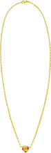 Load image into Gallery viewer, Floreo 14k Yellow Gold Paperclip Chain Heart Gemstone Necklace 18 Inch

