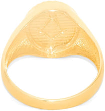 Load image into Gallery viewer, 10k Yellow Gold 15mm Oval Free Mason Signet Men&#39;s Ring, Sizes 5 - 13
