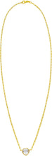 Load image into Gallery viewer, Floreo 14k Yellow Gold Paperclip Chain Heart Gemstone Necklace 18 Inch
