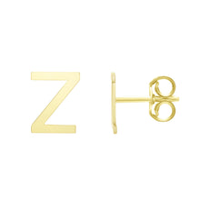 Load image into Gallery viewer, 14k Yellow Gold 6.5mm High Polish Initial-Z Stud Earrings

