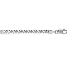 Load image into Gallery viewer, 14k Yellow Gold or White Gold 2.2mm Solid Gourmette Chain Necklace

