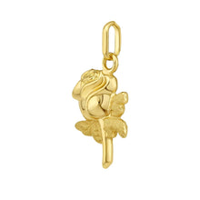 Load image into Gallery viewer, 14k Yellow Gold 23.4mm Polished Puff Rose with Optional Chain Pendant Charm
