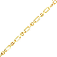Load image into Gallery viewer, 14k Yellow Gold 6.3mm Faceted &amp; Polished Alternating Oval &amp; Paperclip Link Bracelet, 7.5 Inch
