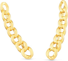 Load image into Gallery viewer, 14k Yellow Gold 22mm Climber Curb Earrings
