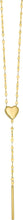 Load image into Gallery viewer, 14k Yellow Gold 10.5mm Heart Lariat Charm Adjustable Draw String Clasp Chain Necklace, 20 Inch
