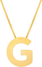Load image into Gallery viewer, 14k Yellow Gold 0.4&quot; Block Alphabet Letter A - Z Initial Charm Pendant with Extendable Adjustable Chain Necklace
