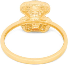 Load image into Gallery viewer, 10k Yellow Gold 13mm Teddy Bear CZ Ring, Sizes 4 - 11
