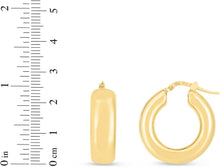 Load image into Gallery viewer, 14k Yellow Gold 27mm Medium Puffy Hoop Earrings
