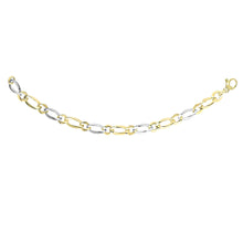 Load image into Gallery viewer, 14k Two-Tone Gold 5mm Alternating Oval and Round Link Bracelet, 7.5 Inch
