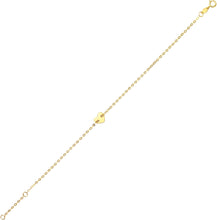 Load image into Gallery viewer, 14k Yellow Gold 7.2mm Mini Heart Charm Link Bracelet, Adjustable 6.5" - 7 Inch
