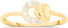 Load image into Gallery viewer, 10k Yellow Gold 6mm CZ Interlocked Hearts Ring, Sizes 4 - 9.5
