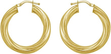 Load image into Gallery viewer, 14k Yellow Gold 30.6mm x 4.4mm or 39.8mm x 4.5mm Full Twist Hoop Earrings
