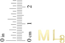 Load image into Gallery viewer, 14k Yellow Gold 6.5mm High Polish Initial-M Stud Earrings
