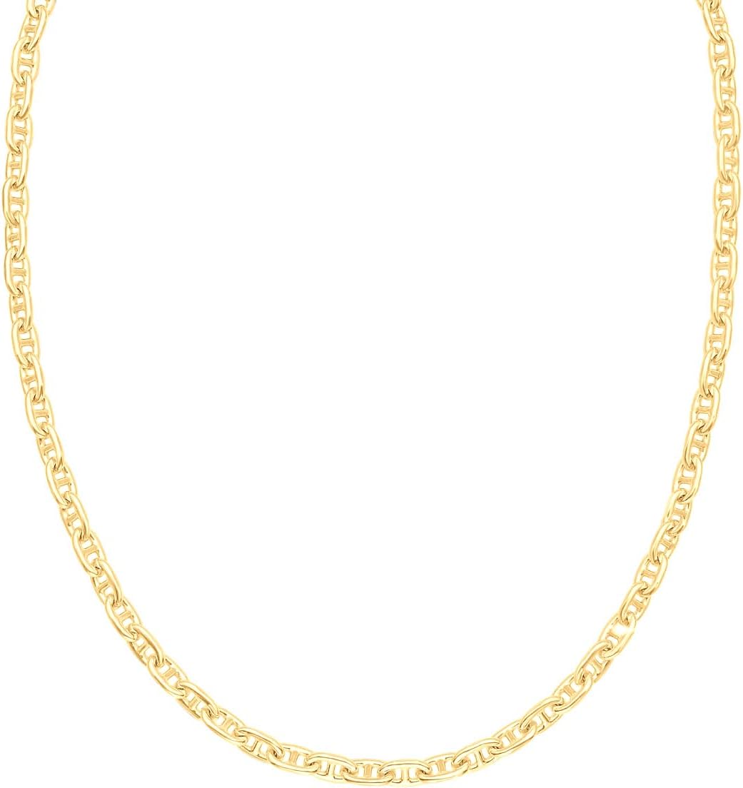 14k Yellow Gold 4mm Lite Anchor Chain Necklace