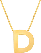 Load image into Gallery viewer, 14k Yellow Gold 0.4&quot; Block Alphabet Letter A - Z Initial Charm Pendant with Extendable Adjustable Chain Necklace
