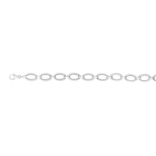 Load image into Gallery viewer, 14k White Gold 8.5mm Textured Oval Link Bracelet, 7.25 Inch
