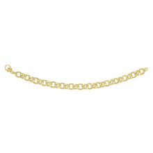 Load image into Gallery viewer, 14k Yellow Gold 8.8mm Alternating Diamond Cut Fancy Cuban Link Bracelet, 7.25 Inch
