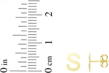 Load image into Gallery viewer, 14k Yellow Gold 6.5mm High Polish Initial-S Stud Earrings
