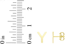 Load image into Gallery viewer, 14k Yellow Gold 6.5mm High Polish Initial-Y Stud Earrings
