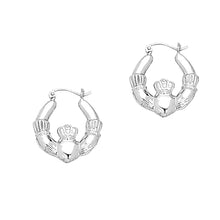 Load image into Gallery viewer, 14K Claddagh Back to Back Hoop Earrings
