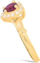 Load image into Gallery viewer, 10k Yellow Gold 9mm Birthstone Gemstone Heart CZ Ring, Size 4-10
