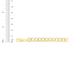 Load image into Gallery viewer, 10k Yellow Gold and White Gold 7.8mm Lite Two-Tone Curb Cuban Chain Necklace
