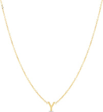 Load image into Gallery viewer, 14k Yellow Gold 0.2&quot; Mini Alphabet Letter A - Z Initial Charm Pendant with Extendable Adjustable Chain Necklace

