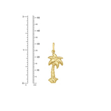 Load image into Gallery viewer, 14k Yellow Gold 31mm Polished Palm Tree with Optional Chain Pendant Charm
