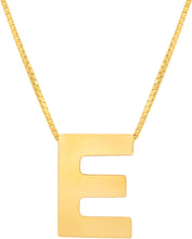 Load image into Gallery viewer, 14k Yellow Gold 0.4&quot; Block Alphabet Letter A - Z Initial Charm Pendant with Extendable Adjustable Chain Necklace
